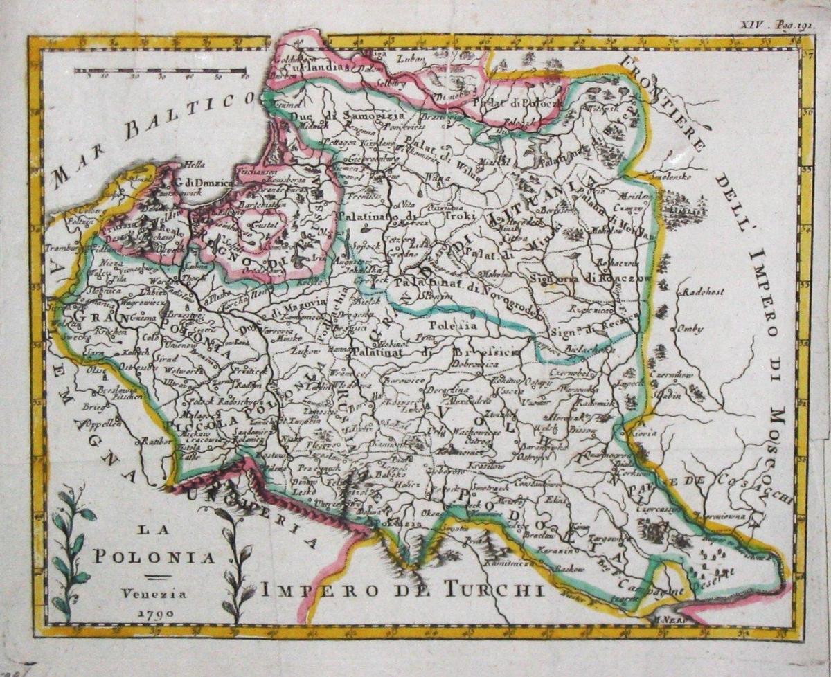 Χάρτης της Λιθουανίας παλιά 