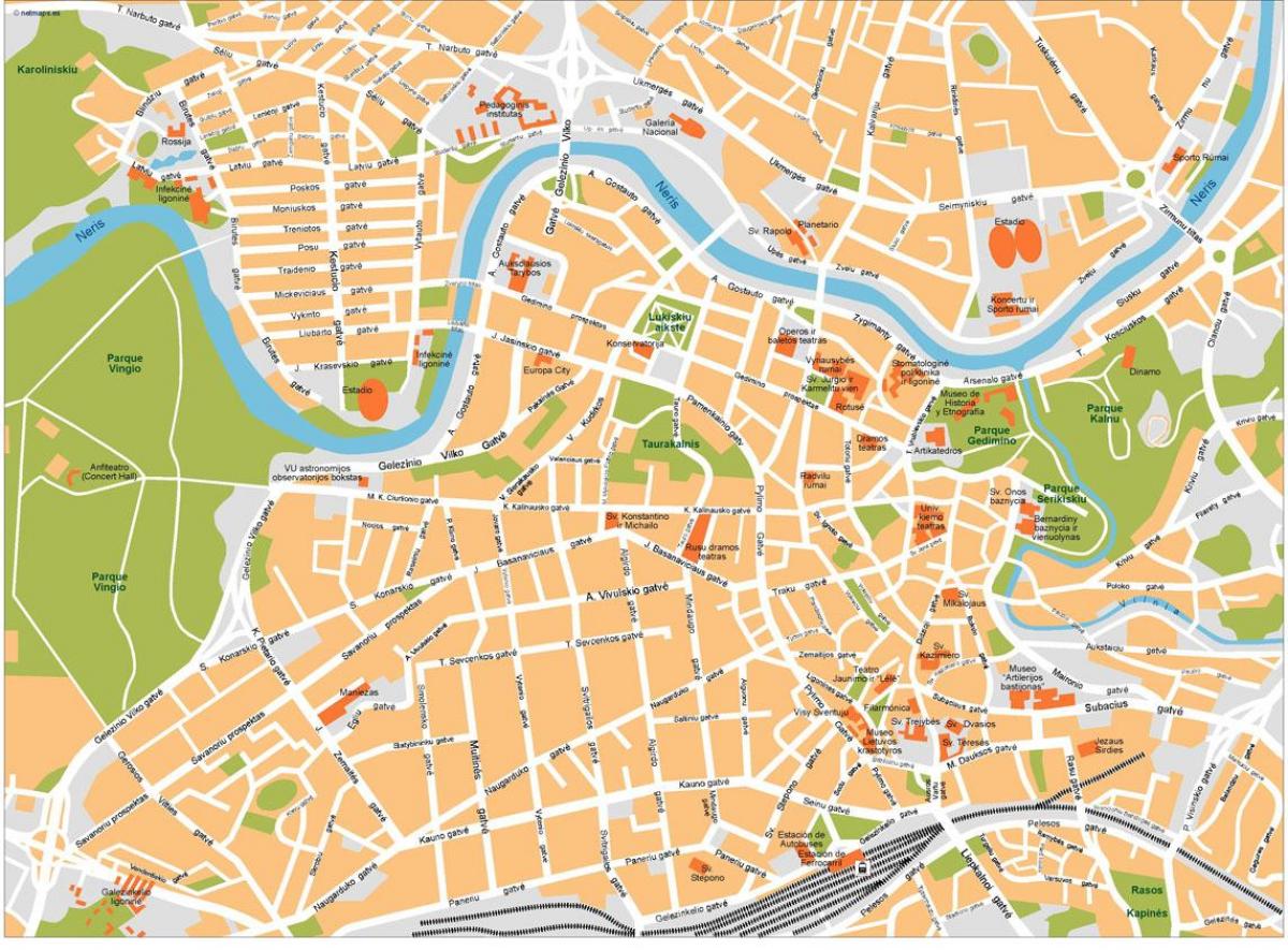 Χάρτης της πόλης: βίλνιους της Λιθουανίας 