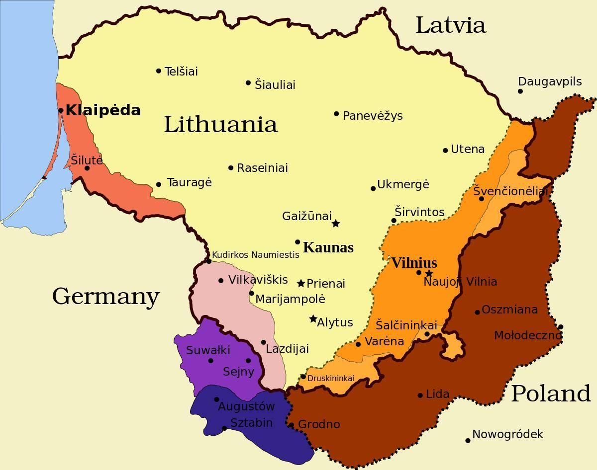 χάρτης της πόλης: κάουνας της Λιθουανίας