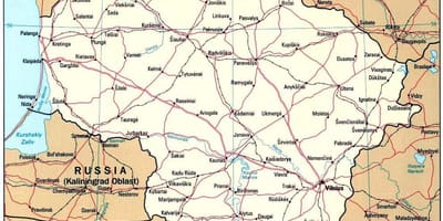 Χάρτης που δείχνει τη Λιθουανία