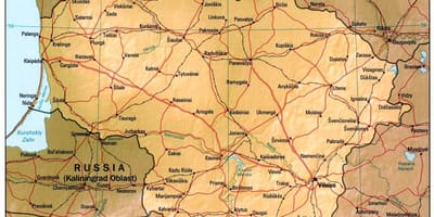 Χάρτης της Λιθουανίας 1900